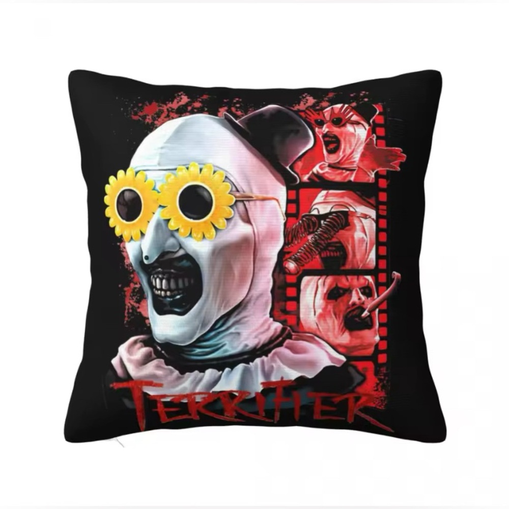 Horror Clown Movie Art Terrifier Pillowcase Double-sided Printing Fabric Cushion